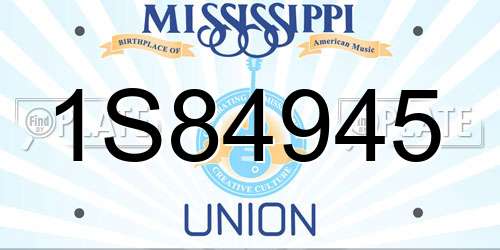 1S84945 Mississippi License Plate