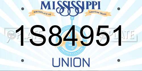 1S84951 Mississippi License Plate