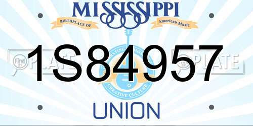1S84957 Mississippi License Plate
