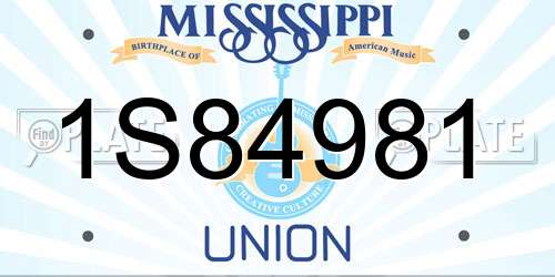 1S84981 Mississippi License Plate