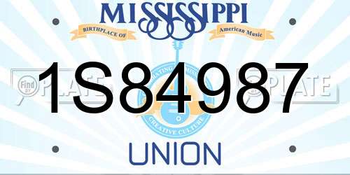 1S84987 Mississippi License Plate