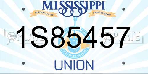 1S85457 Mississippi License Plate