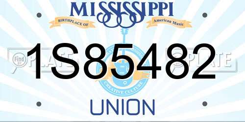 1S85482 Mississippi License Plate