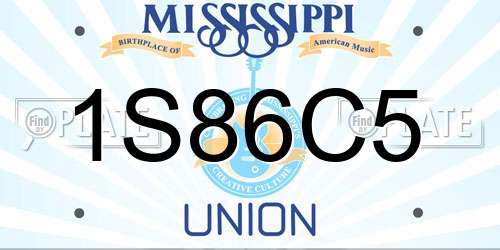 1S86C5 Mississippi License Plate