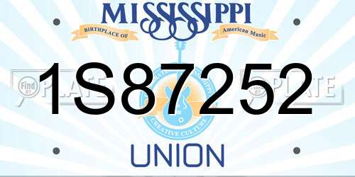 1S87252 Mississippi License Plate
