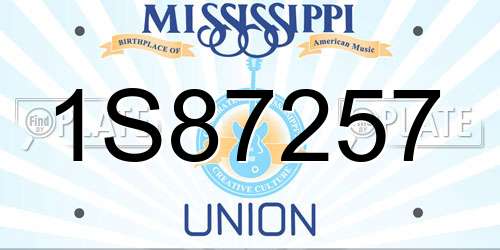 1S87257 Mississippi License Plate