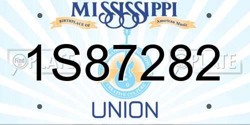 1S87282 Mississippi License Plate