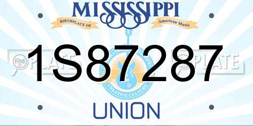 1S87287 Mississippi License Plate