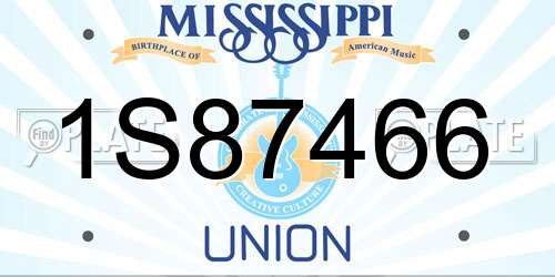 1S87466 Mississippi License Plate