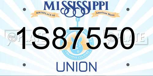 1S87550 Mississippi License Plate