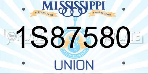 1S87580 Mississippi License Plate