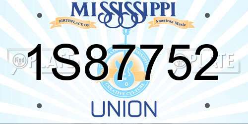 1S87752 Mississippi License Plate