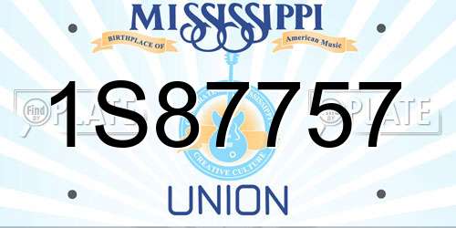 1S87757 Mississippi License Plate