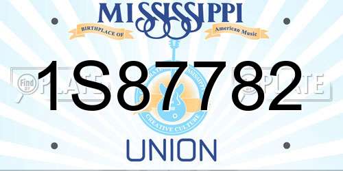 1S87782 Mississippi License Plate