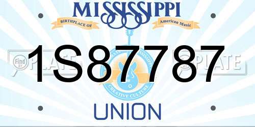 1S87787 Mississippi License Plate