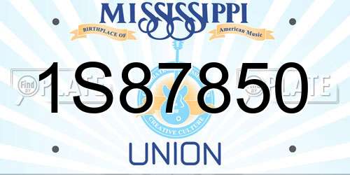1S87850 Mississippi License Plate