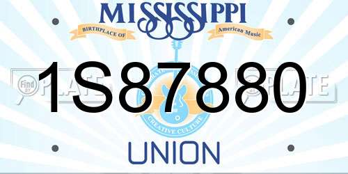 1S87880 Mississippi License Plate