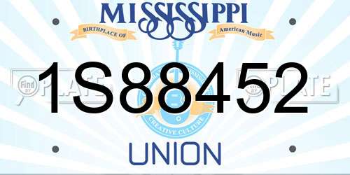 1S88452 Mississippi License Plate