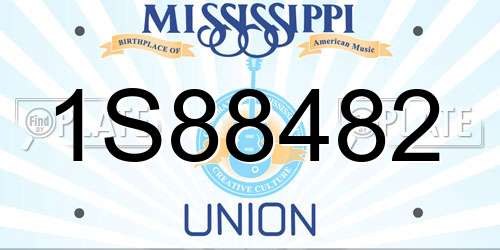1S88482 Mississippi License Plate