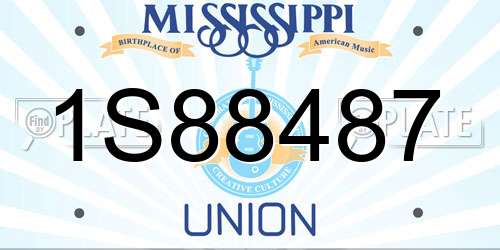 1S88487 Mississippi License Plate