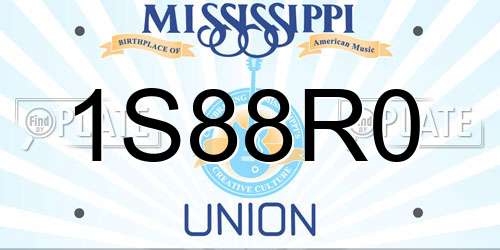 1S88R0 Mississippi License Plate