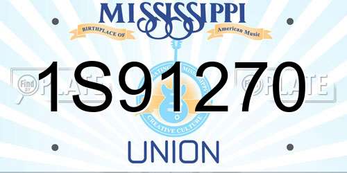 1S91270 Mississippi License Plate