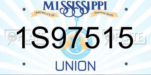1S97515 Mississippi License Plate