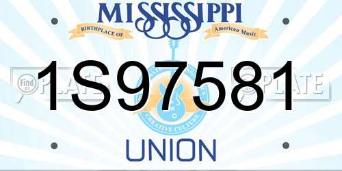 1S97581 Mississippi License Plate