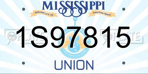 1S97815 Mississippi License Plate