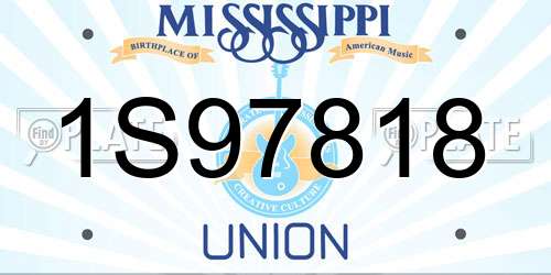 1S97818 Mississippi License Plate