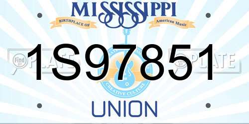 1S97851 Mississippi License Plate