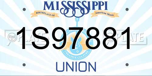 1S97881 Mississippi License Plate