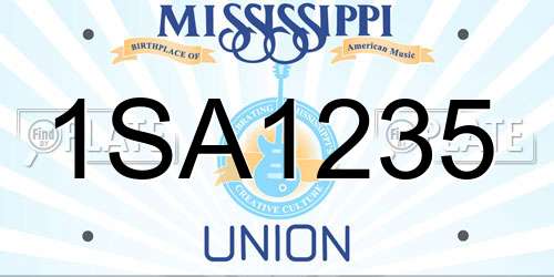1SA1235 Mississippi License Plate