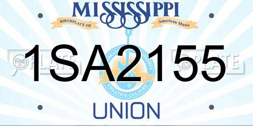 1SA2155 Mississippi License Plate