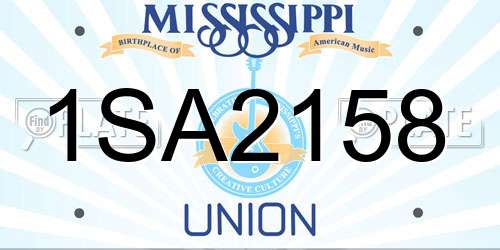 1SA2158 Mississippi License Plate