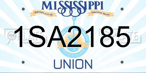 1SA2185 Mississippi License Plate