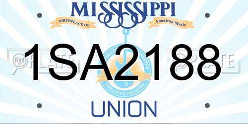 1SA2188 Mississippi License Plate