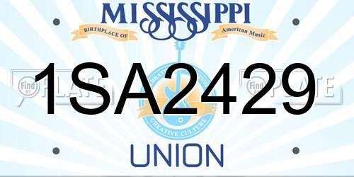 1SA2429 Mississippi License Plate