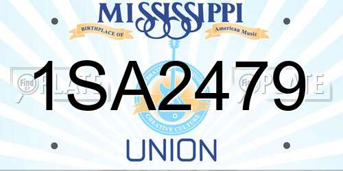 1SA2479 Mississippi License Plate