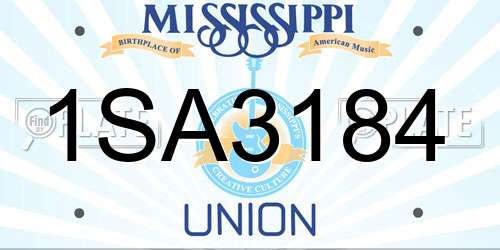 1SA3184 Mississippi License Plate