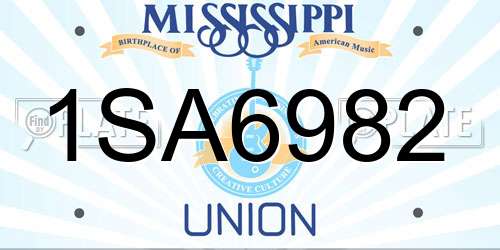 1SA6982 Mississippi License Plate