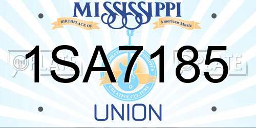 1SA7185 Mississippi License Plate
