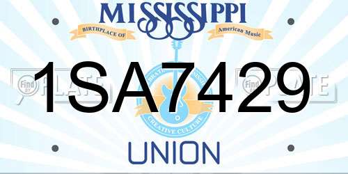 1SA7429 Mississippi License Plate