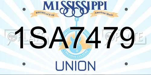 1SA7479 Mississippi License Plate