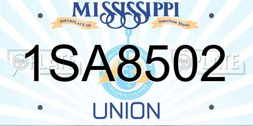 1SA8502 Mississippi License Plate