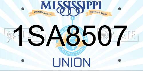 1SA8507 Mississippi License Plate