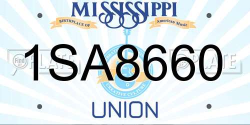 1SA8660 Mississippi License Plate
