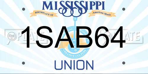 1SAB64 Mississippi License Plate