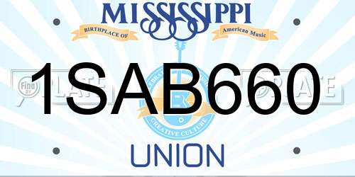 1SAB660 Mississippi License Plate