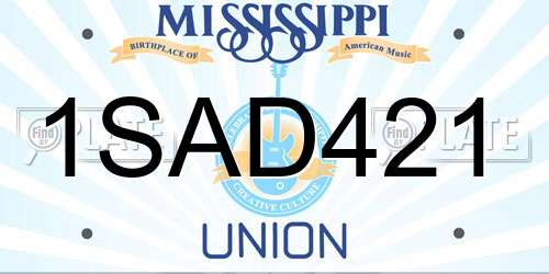1SAD421 Mississippi License Plate